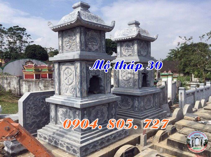 Xây mẫu mộ tháp phật giáo bằng đá đẹp năm 2023