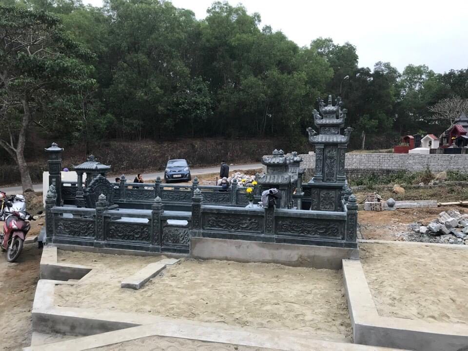 khu lăng mộ đá xanh đen cao cấp lắp ở hải phòng