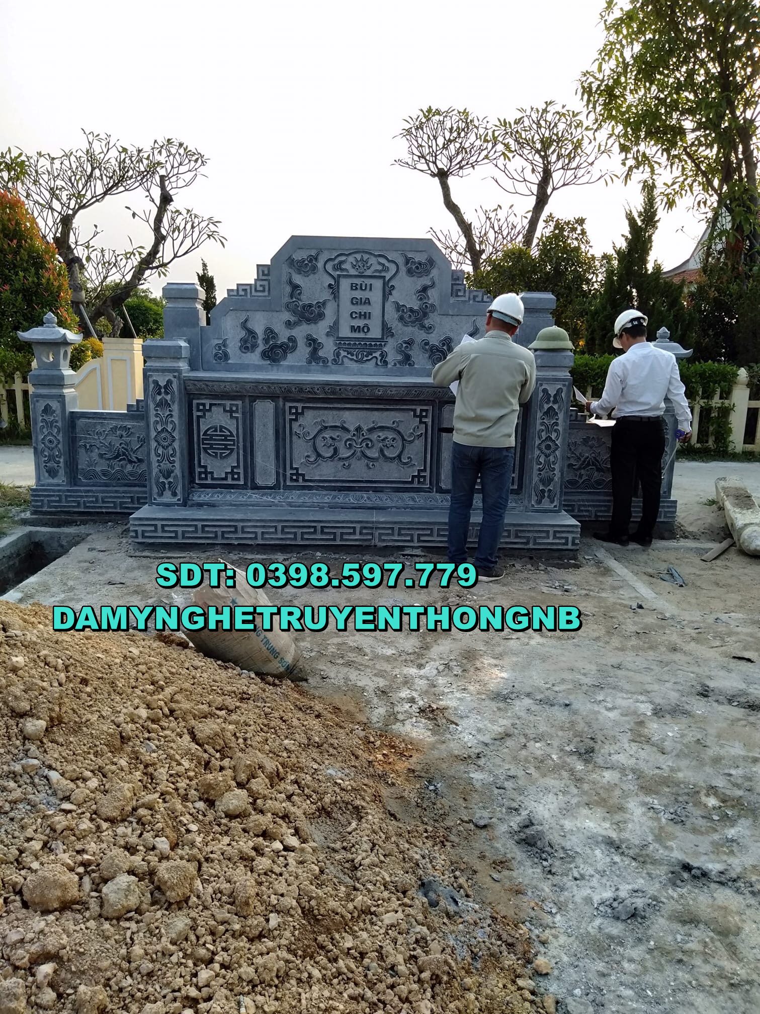 xây mộ bằng đá đẹp lắp đặt ở long an 2023