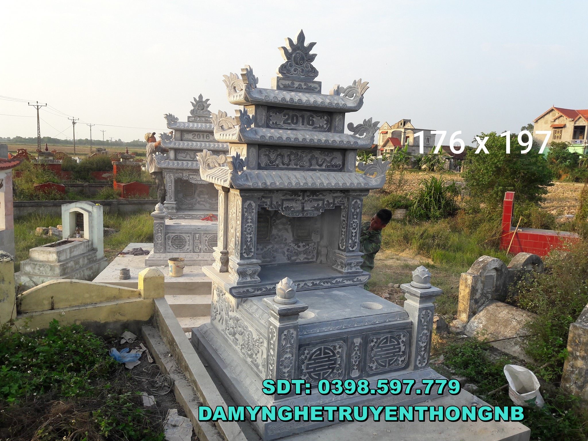 xây mộ bằng đá đẹp lắp đặt ở long an 2023