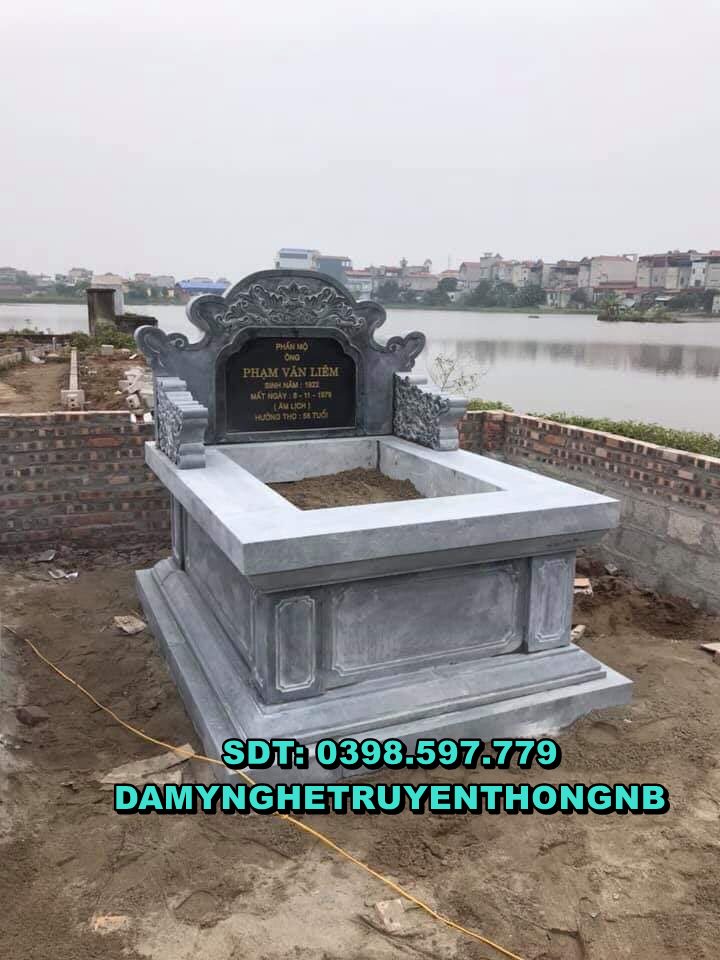xây mộ bằng đá đẹp lắp đặt ở long an 2023