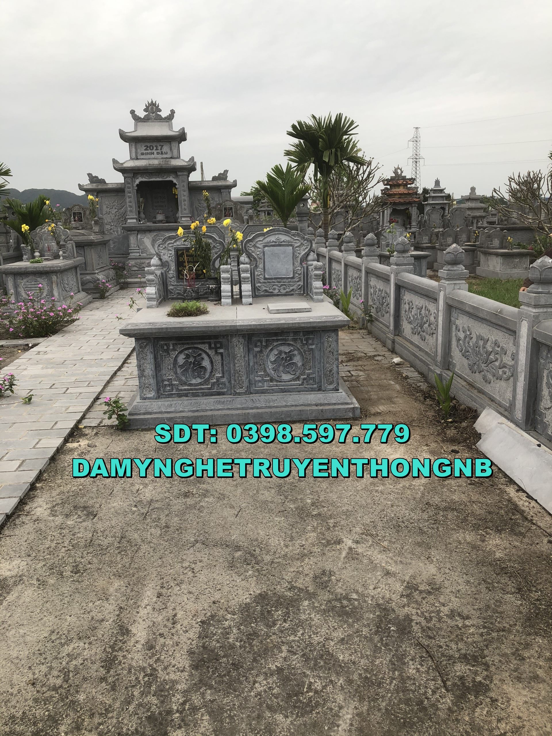 xây mộ bằng đá đẹp lắp đặt ở long an 2023