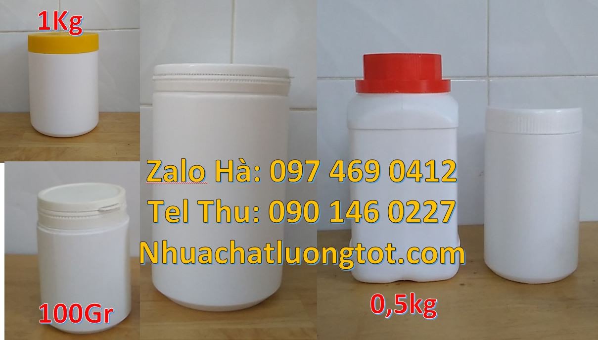 hũ nhựa 0.5kg đựng bột ngọt,hũ nhựa 2kg đựng mút,hũ nhựa 1k màu trắng