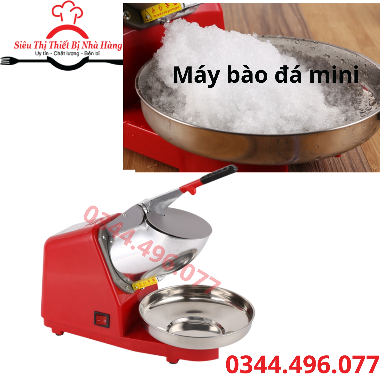 Máy bào đá tuyết, máy xay đá 2 lưỡi cho quán cà phê, quán nước