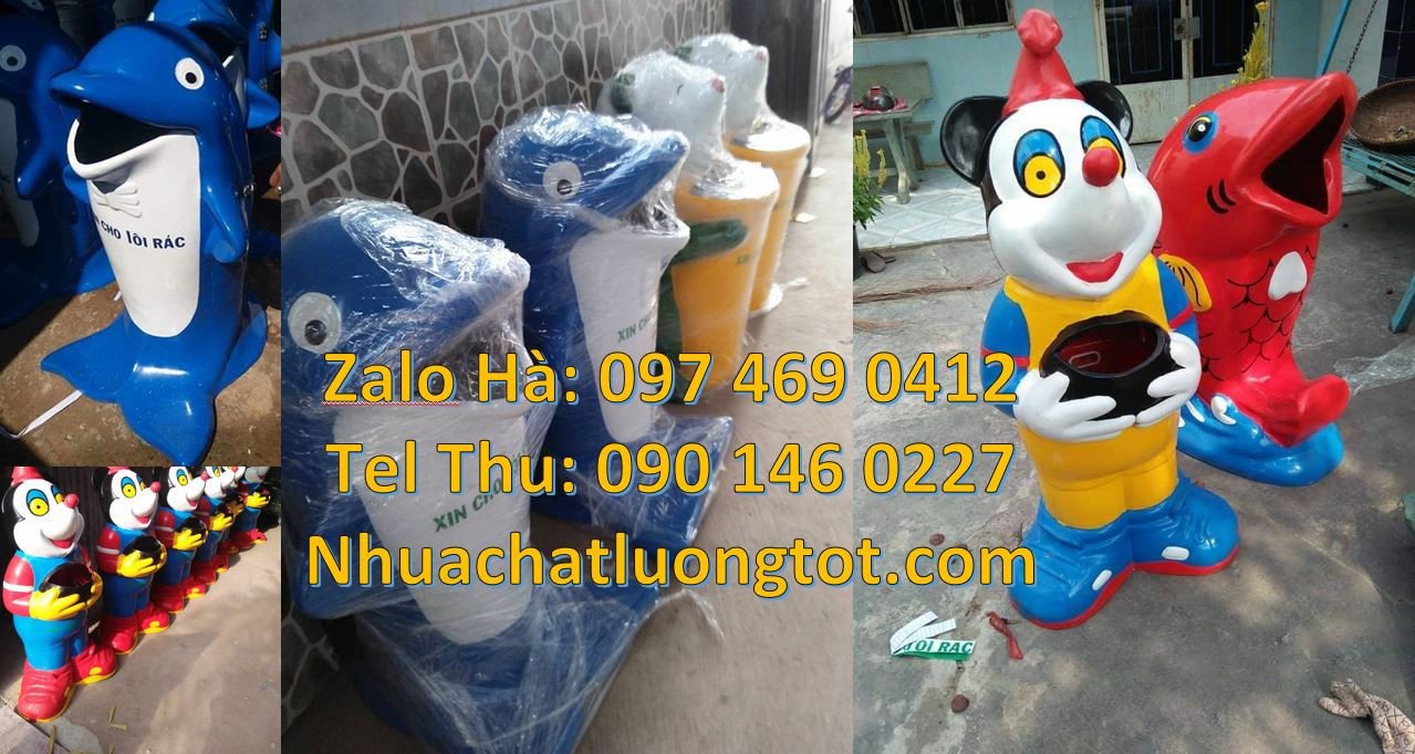 thùng rác hình con thú,thùng rác hình con chuột,thùng rác con cá chép