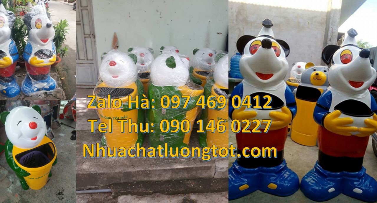thùng rác hình con thú,thùng rác hình con chuột,thùng rác con cá chép