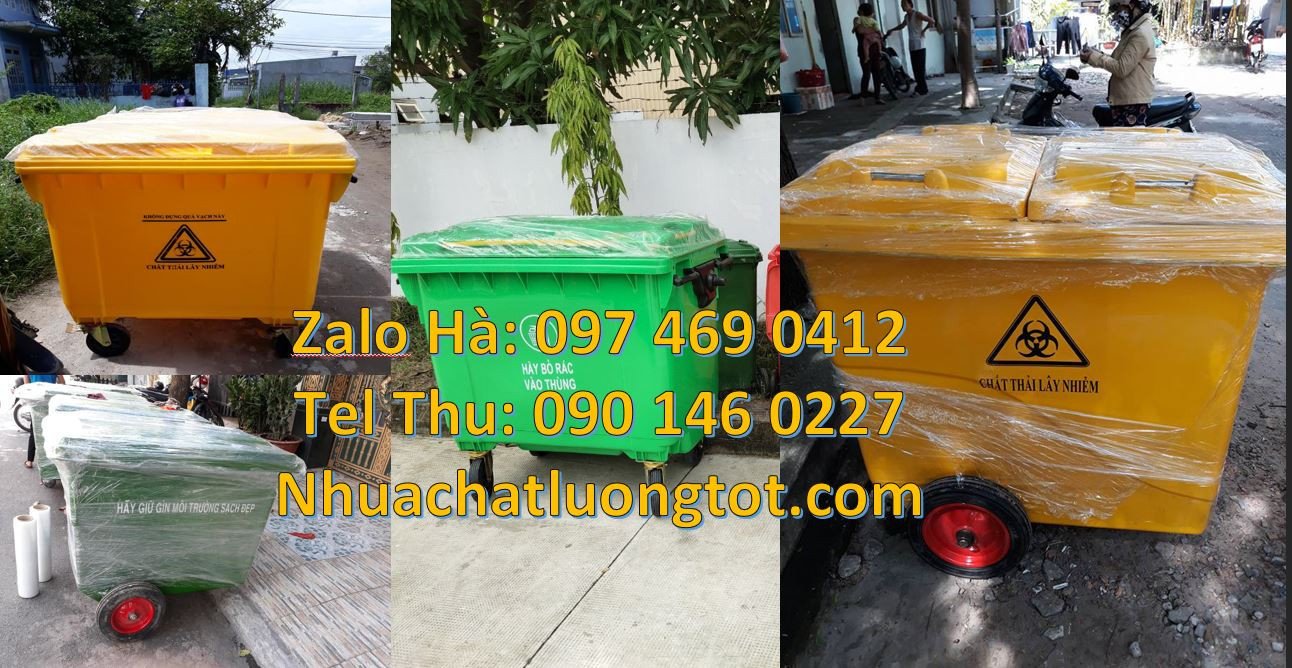 thùng đựng rác cỡ lớn 660l nắp đậy,thùng rác 660l có 4 bánh xe giá rẻ