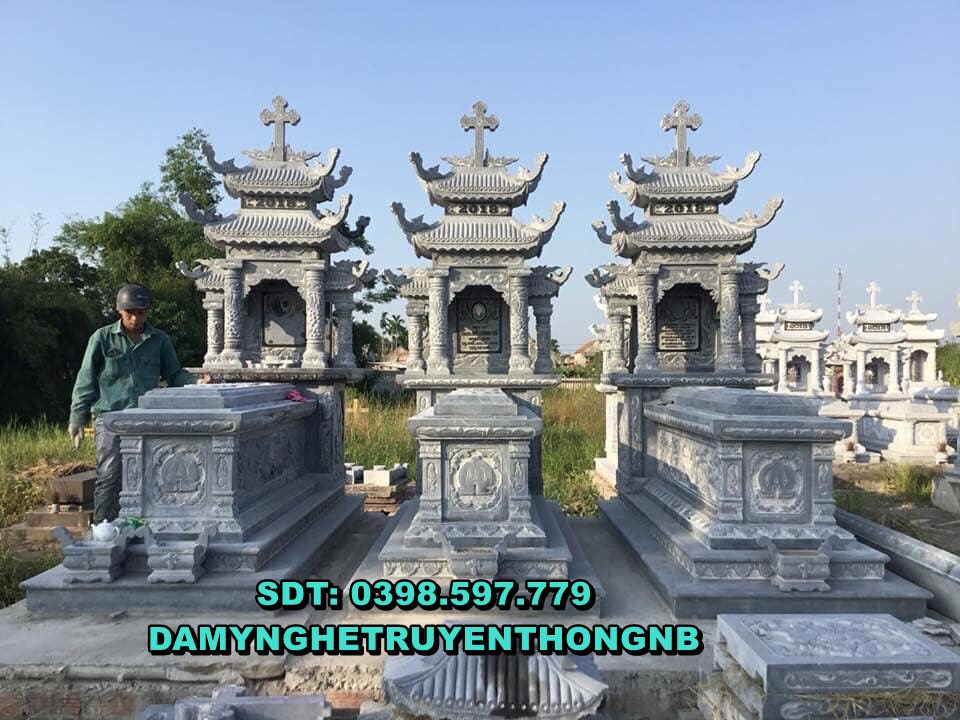lắp đặt mộ công giáo đá cao cấp tại nghĩa hưng nam định