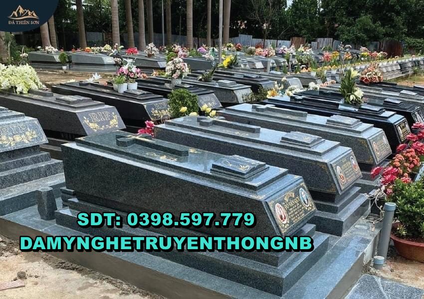 lắp đặt mộ công giáo đá cao cấp tại nghĩa hưng nam định