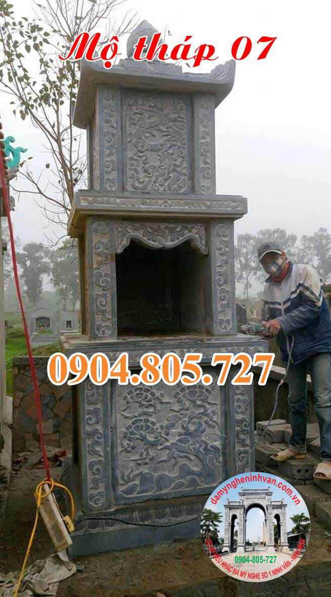 Mẫu mộ tháp đá để tro cốt trong chùa bằng đá năm 2023