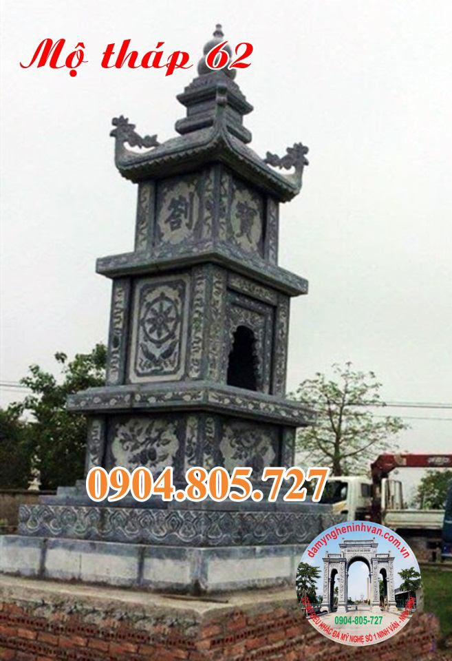 Mẫu mộ tháp đá để tro cốt trong chùa bằng đá năm 2023