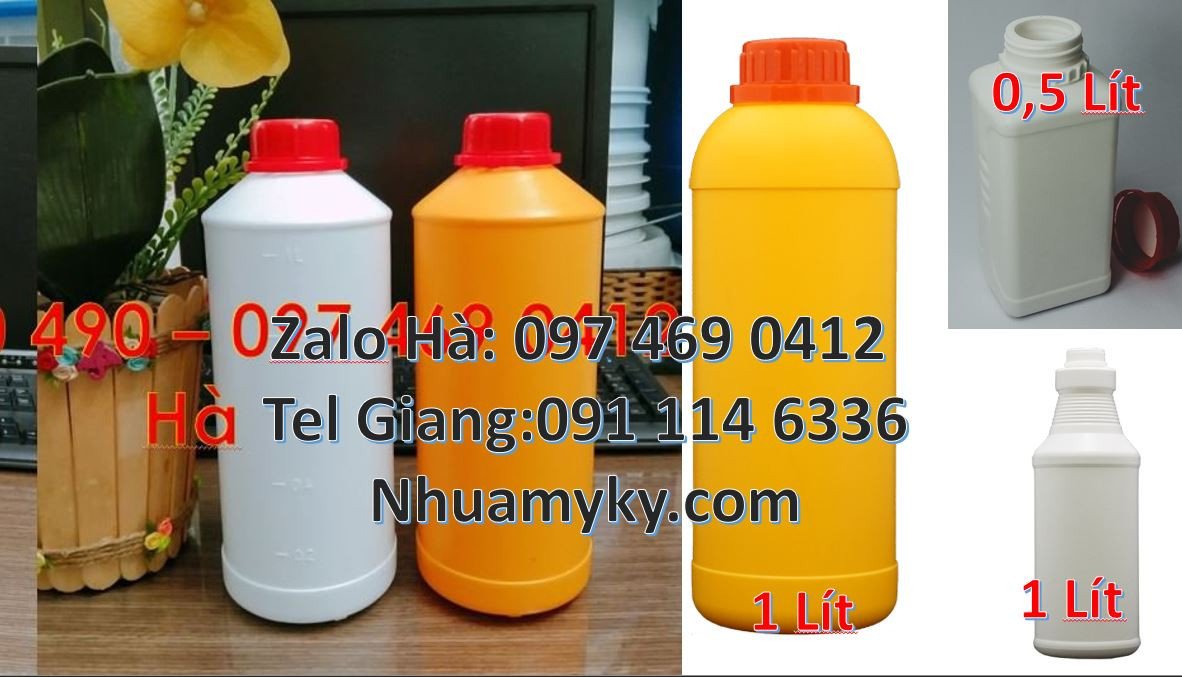 chai nhựa 1l đựng mỹ phẩm,chai nhựa 0.5l màu trắng,chai nhựa hpde giá