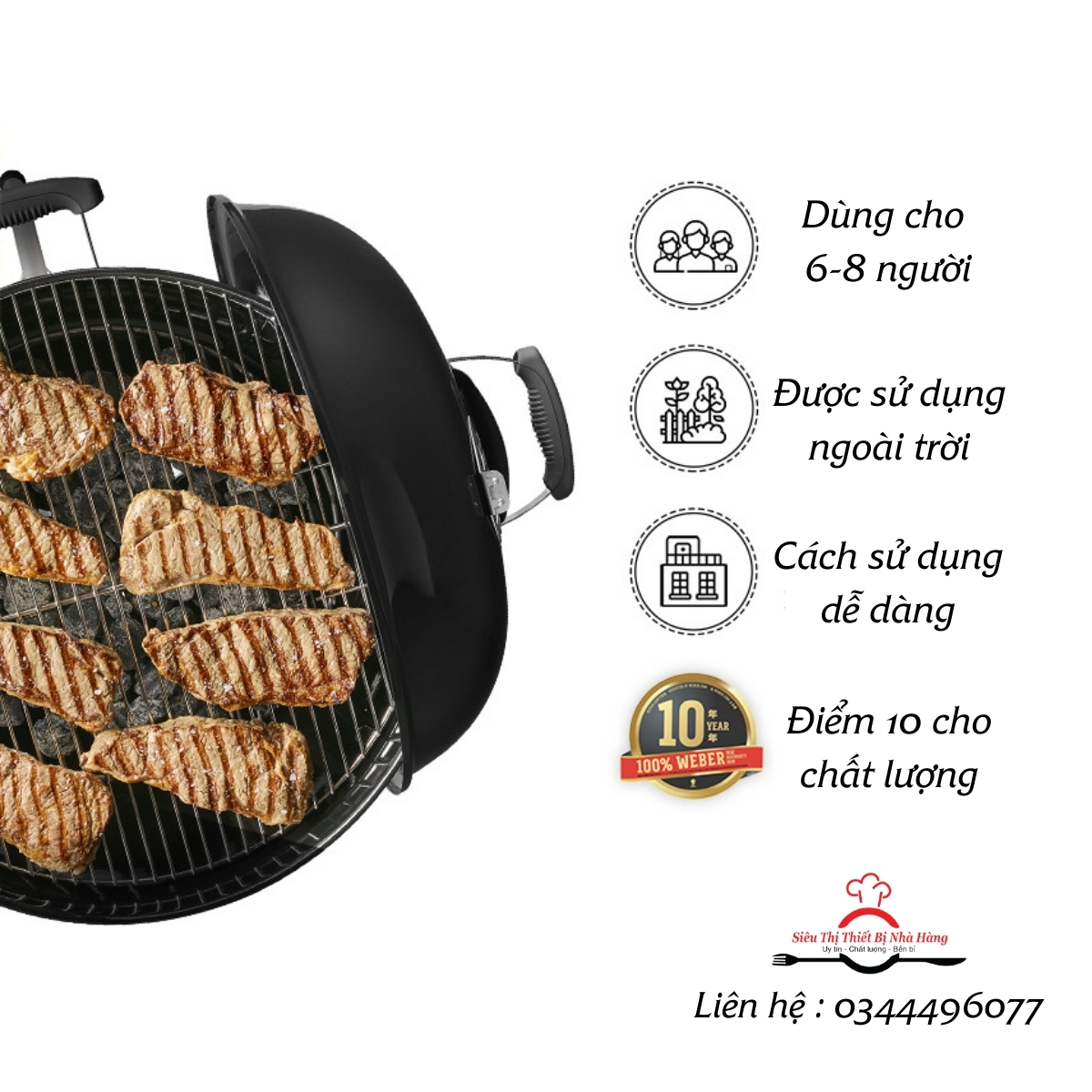 Bếp nướng than hoa BBQ ngoài trời- loại tròn