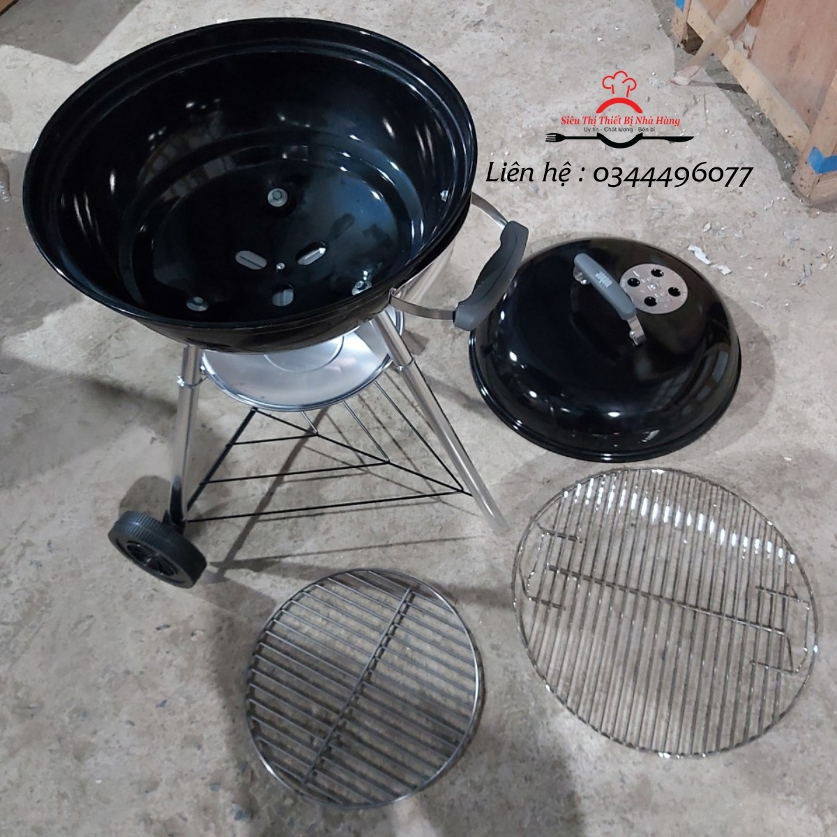 Bếp nướng than hoa BBQ ngoài trời- loại tròn