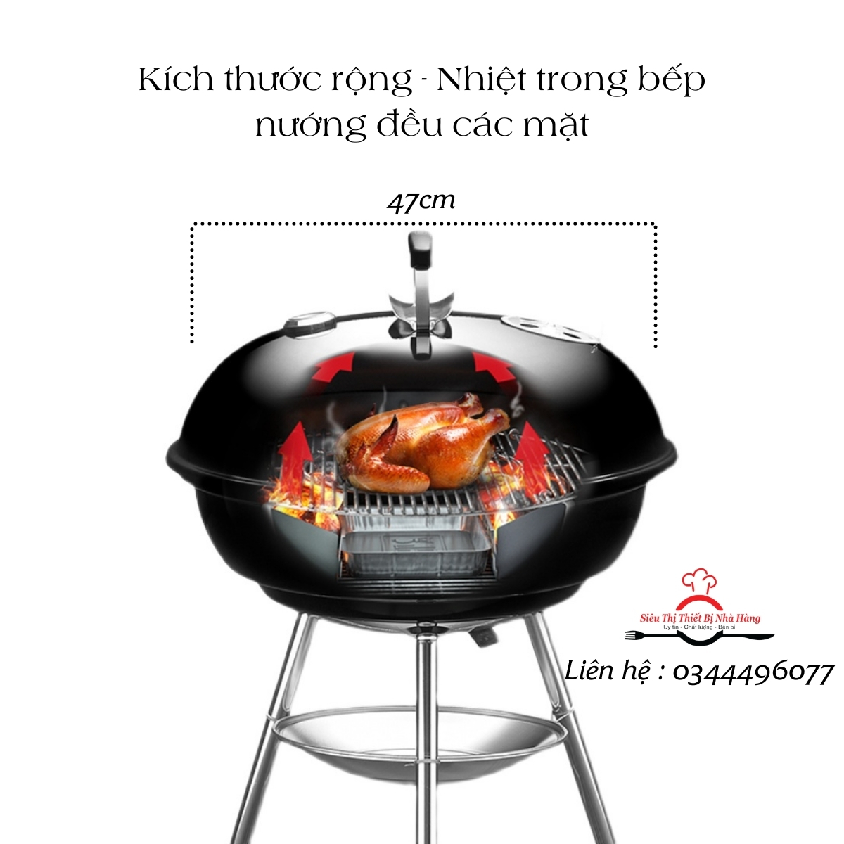 Bếp nướng than hoa BBQ ngoài trời- loại tròn