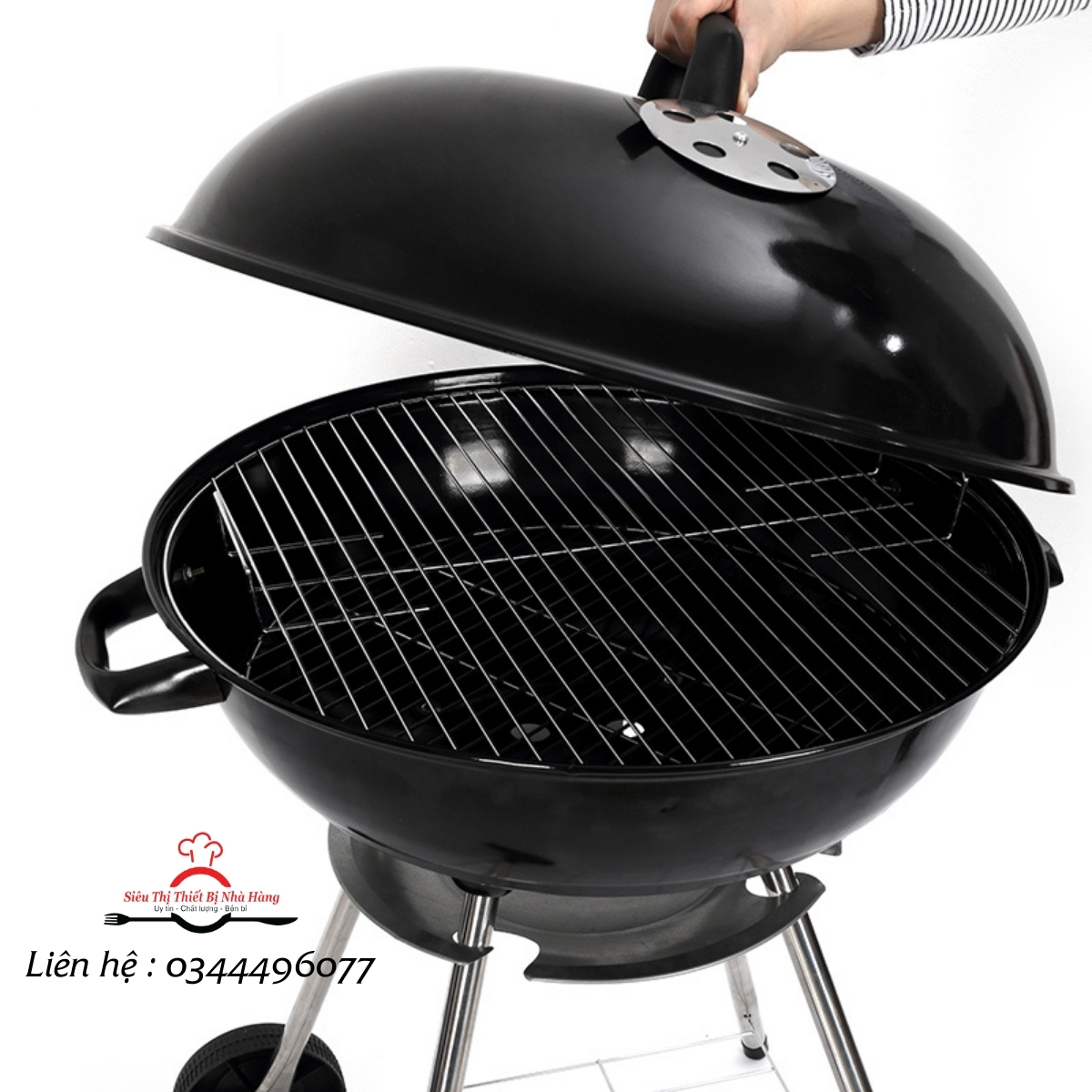 Bếp nướng than hoa ngoài trời bbq cao cấp mới- loại tròn