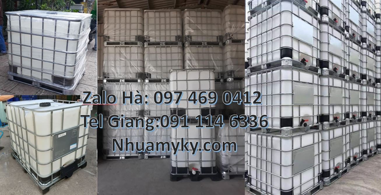 tank nhựa ibc màu trắng có khung sắt,thùng nhựa ibc 1000l đựng hóachất