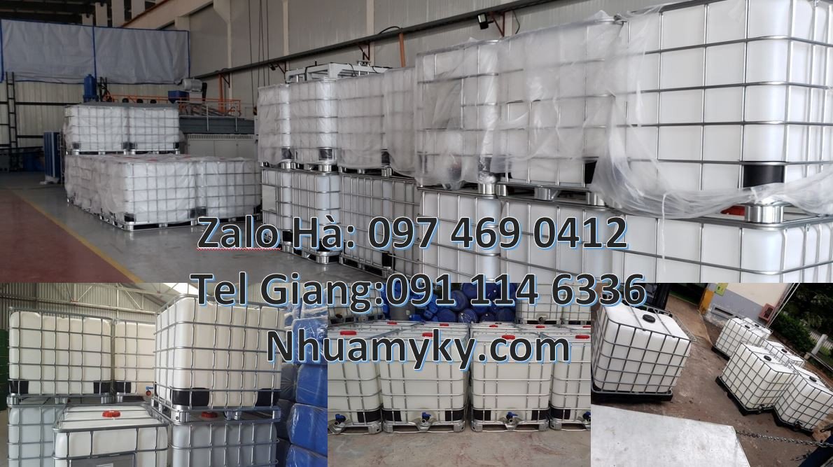 tank nhựa ibc màu trắng có khung sắt,thùng nhựa ibc 1000l đựng hóachất