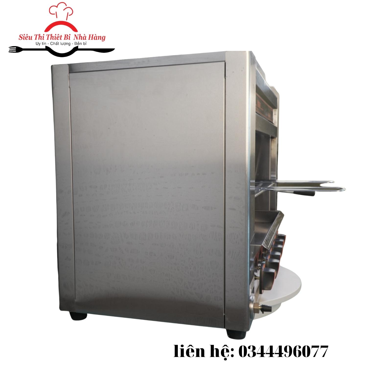 Lò nướng chín thực phẩm không khói salamander 6 họng bằng gas