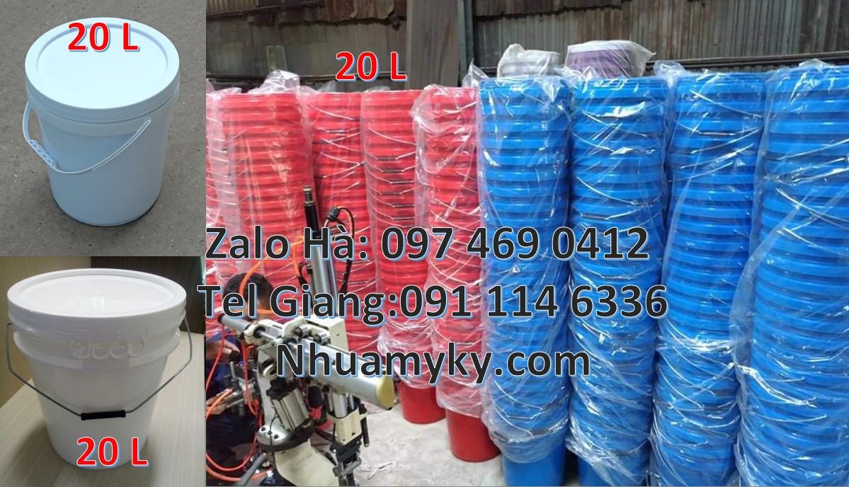 thùng đựng sơn 20l màu trắng,vỏ thùng sơn 19l quai xách,thùng sơn hdpe