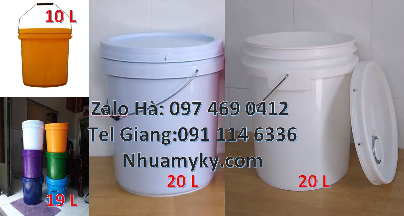 thùng đựng sơn 20l màu trắng,vỏ thùng sơn 19l quai xách,thùng sơn hdpe