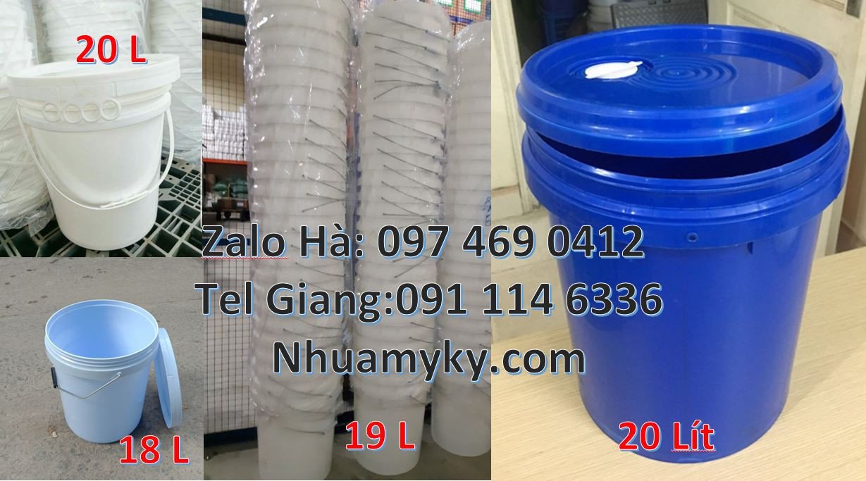 thùng đựng sơn 20l màu trắng,vỏ thùng sơn 19l quai xách,thùng sơn hdpe