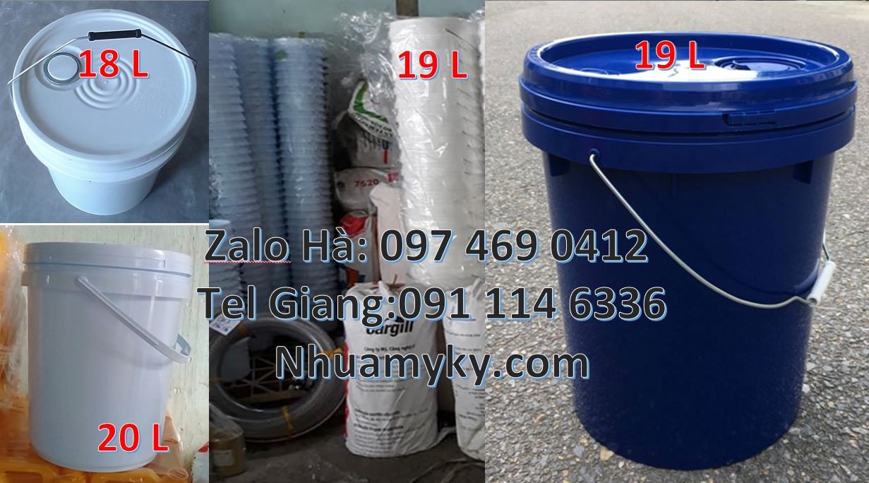thùng đựng sơn 20l màu trắng,vỏ thùng sơn 19l quai xách,thùng sơn hdpe