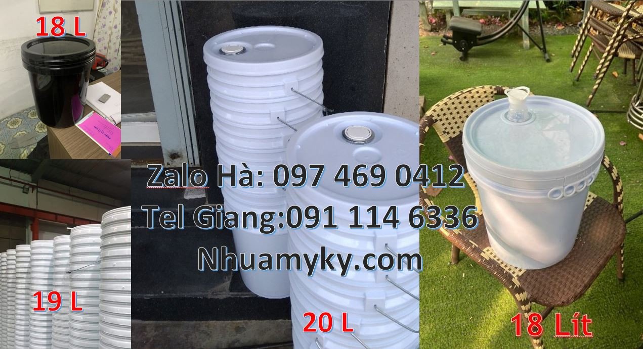 thùng đựng sơn 20l màu trắng,vỏ thùng sơn 19l quai xách,thùng sơn hdpe