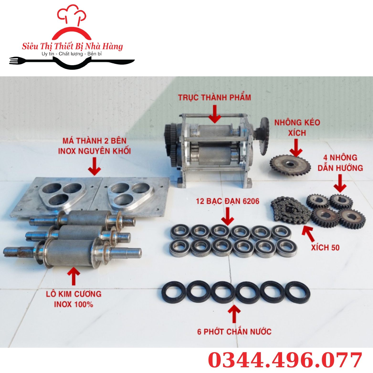 Máy ép nước mía nửa bàn 3 lô có thể ép 1-2 cây mía cùng lúc