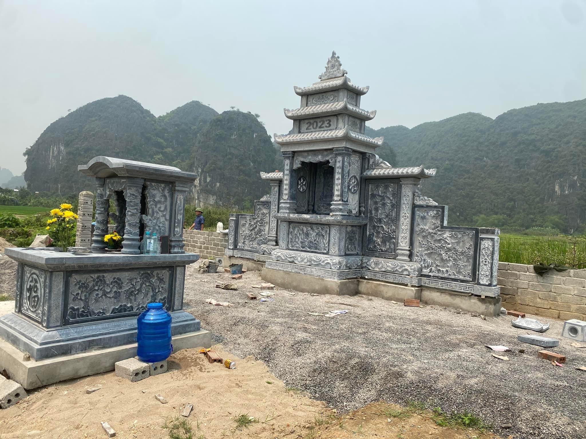 lăng thờ cánh long đình cánh đá cao cấp nhất lắp tại thái bình