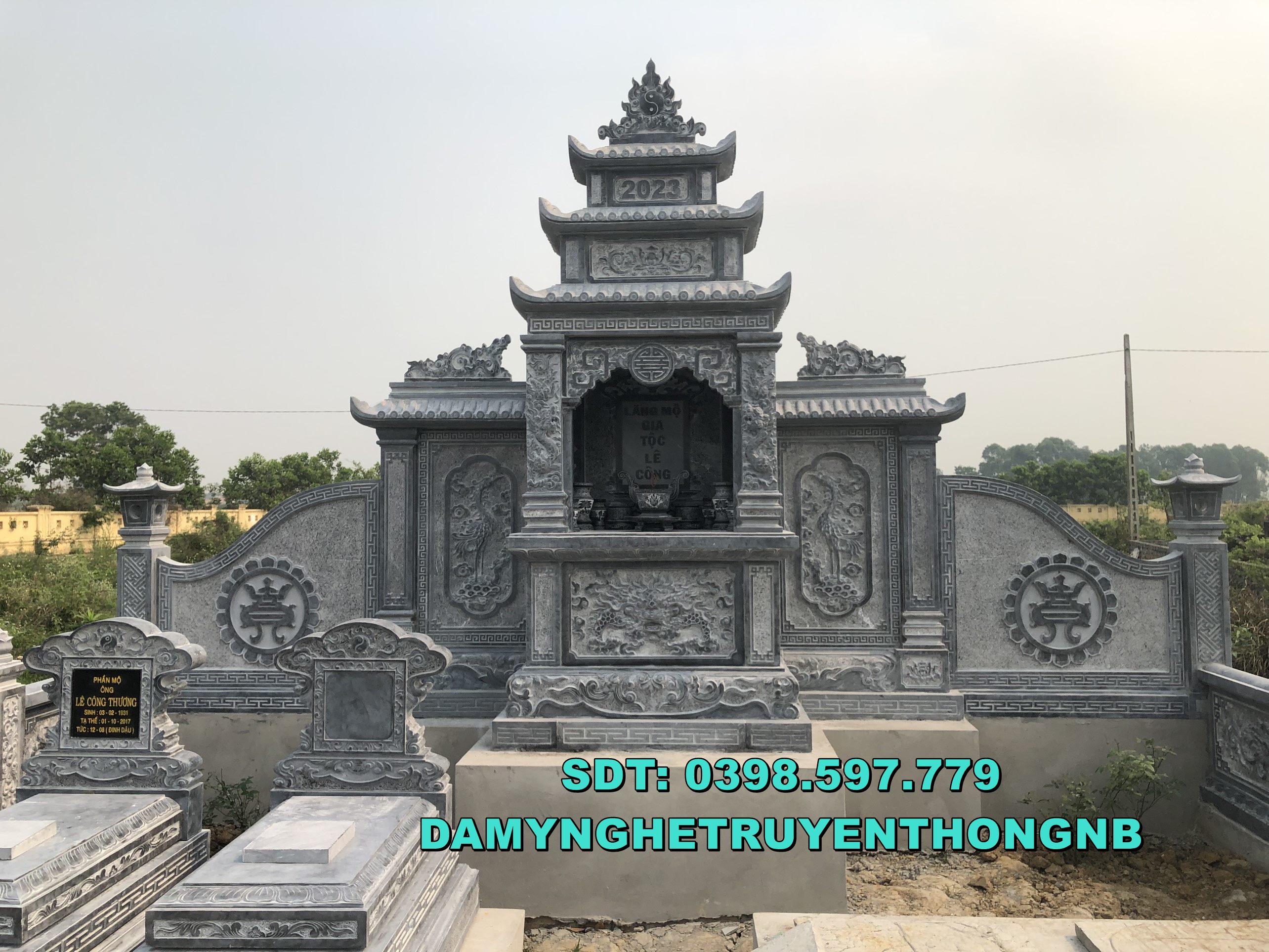 xây lăng thờ đá cao cấp được lắp ở hậu giang