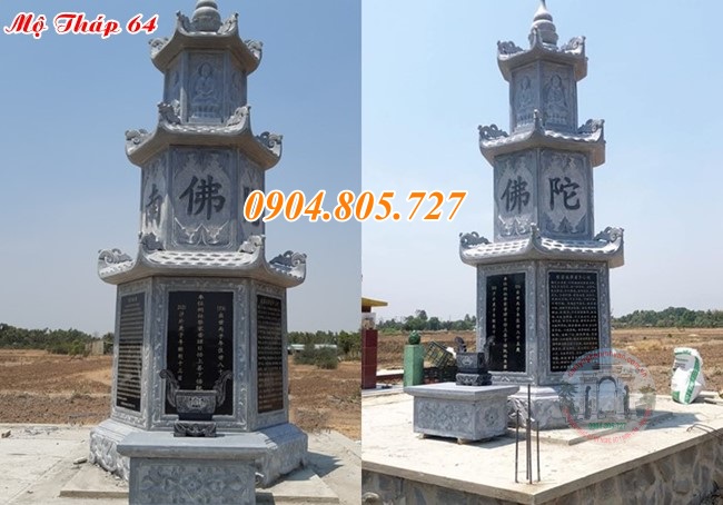 Mẫu mộ tháp phật giáo để tro cốt bằng đá tại Đồng Nai