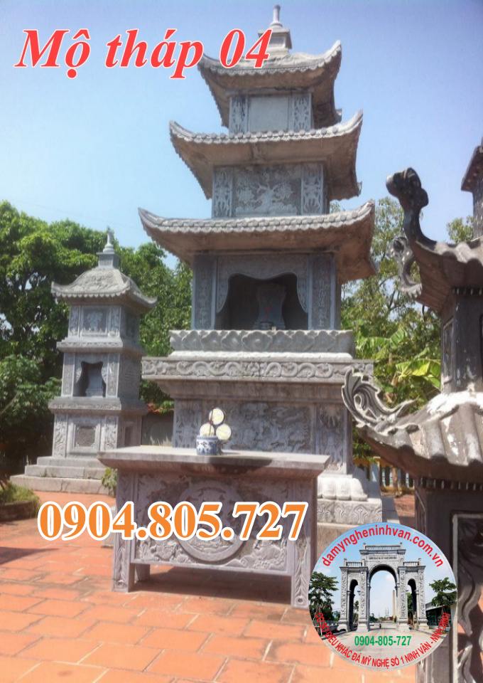 Mẫu mộ tháp phật giáo để tro cốt bằng đá tại Đồng Nai