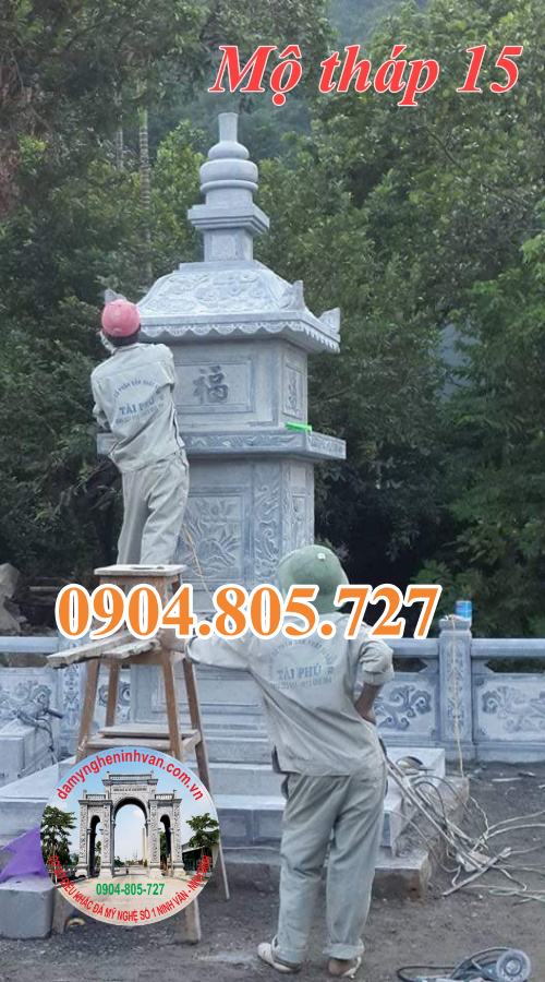 Mẫu mộ tháp phật giáo để tro cốt bằng đá tại Đồng Nai