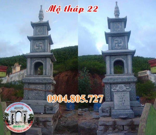 Mẫu mộ tháp phật giáo để tro cốt bằng đá tại Đồng Nai