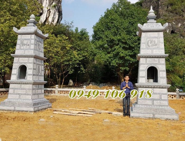 Mẫu tháp mộ để tro cốt bằng đá năm 2023