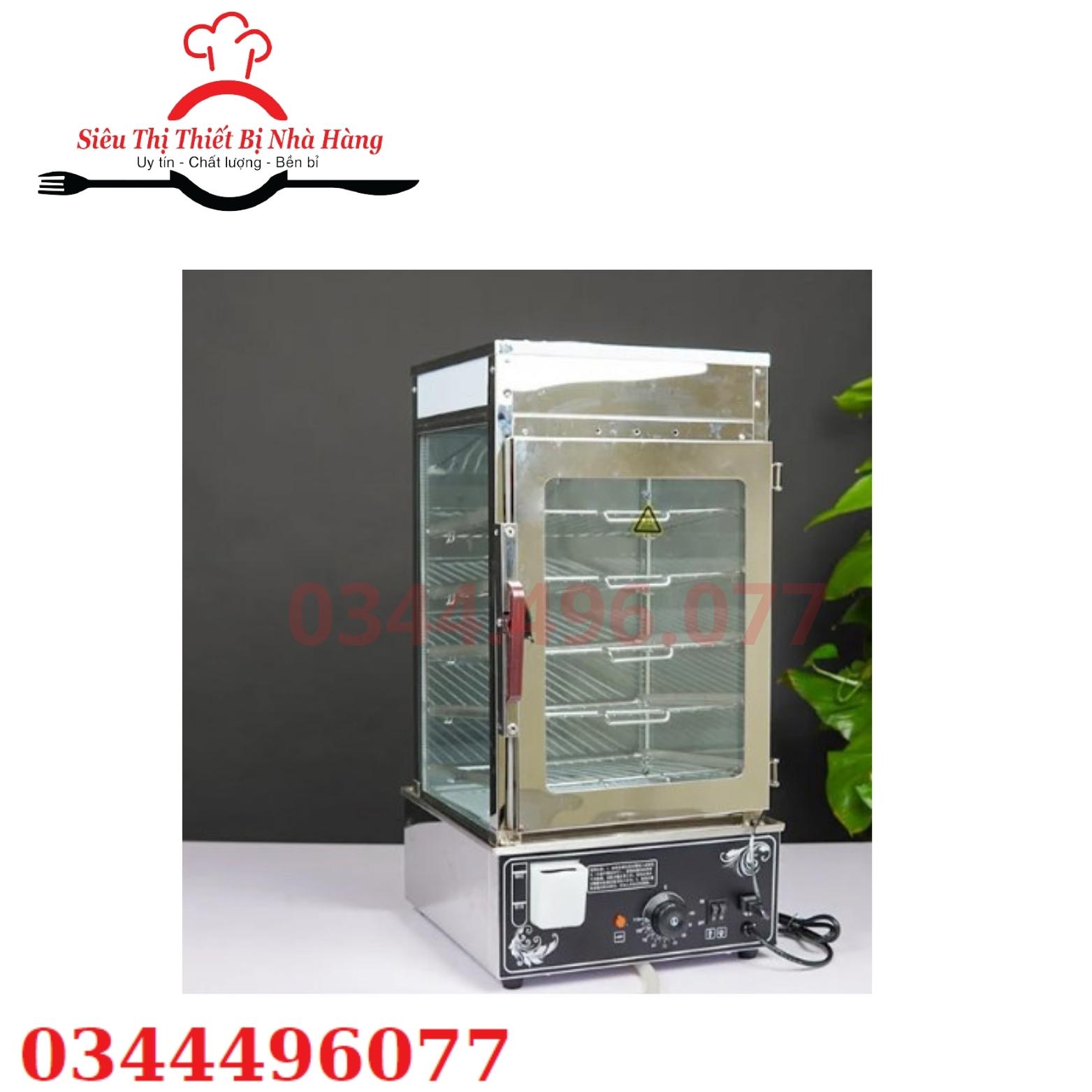 tủ bánh bao 5 tầng kính 2 lớp chống nhão bánh