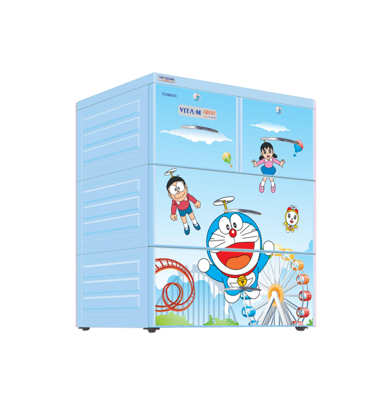 Tủ nhựa 3 tầng Doraemon KT: 60 x 48 x 76 cm