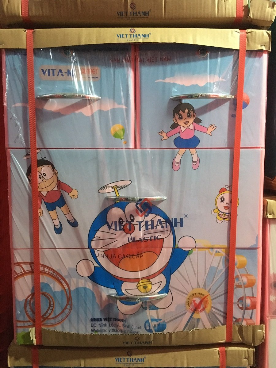 Tủ nhựa 3 tầng Doraemon KT: 60 x 48 x 76 cm