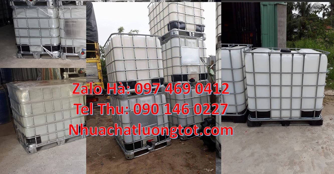 tank đựng hóa chất,thùng nhựa 1000l màu trắng,thùng ibc 1000l có khung