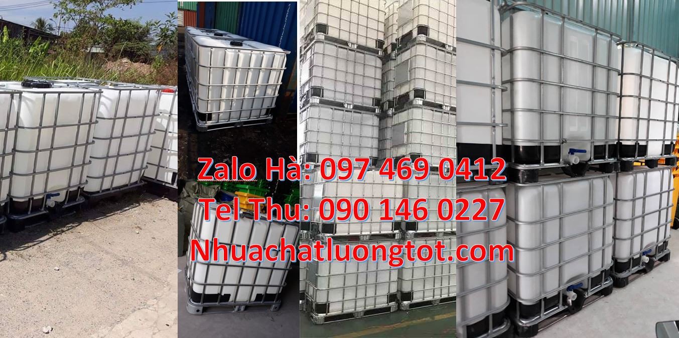 tank đựng hóa chất,thùng nhựa 1000l màu trắng,thùng ibc 1000l có khung