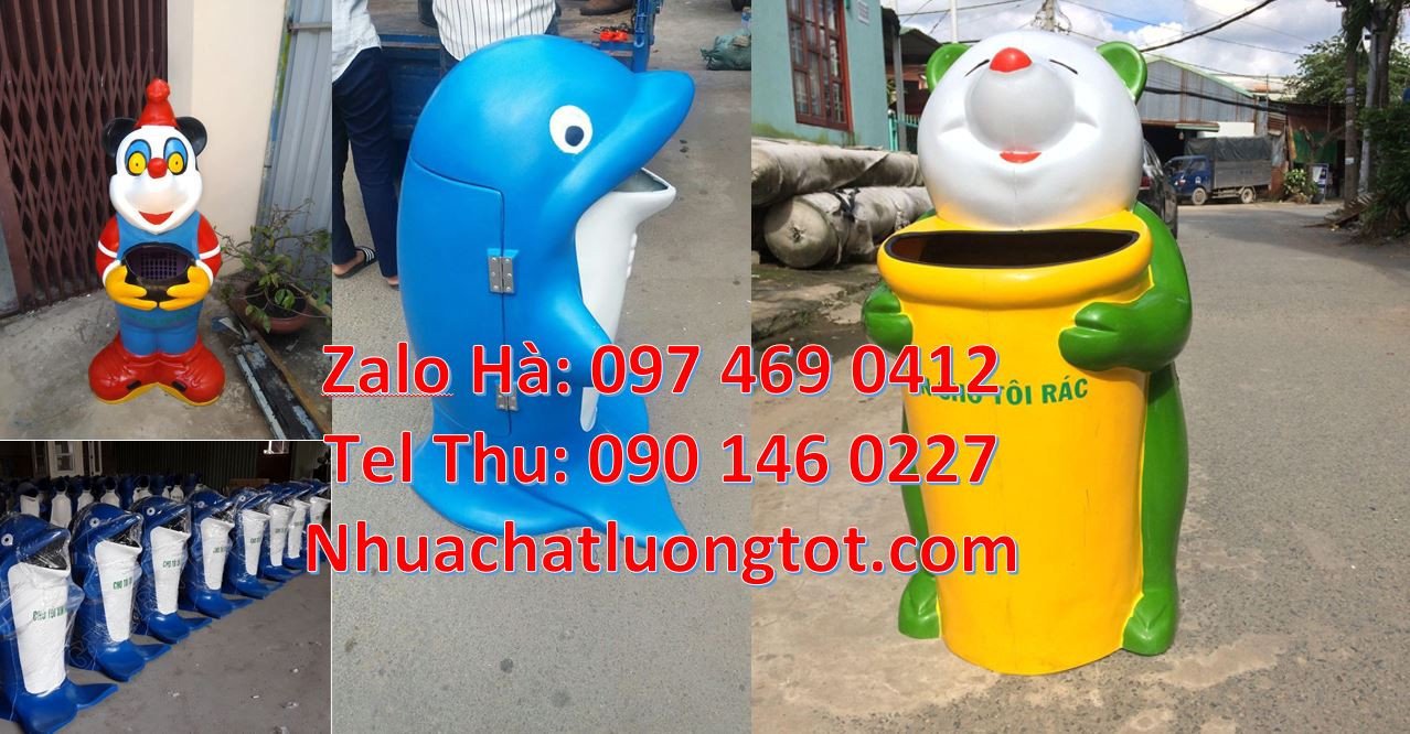 thùng rác hình con cá heo,thùng rác hình con gấu,thùng rác con thú giá