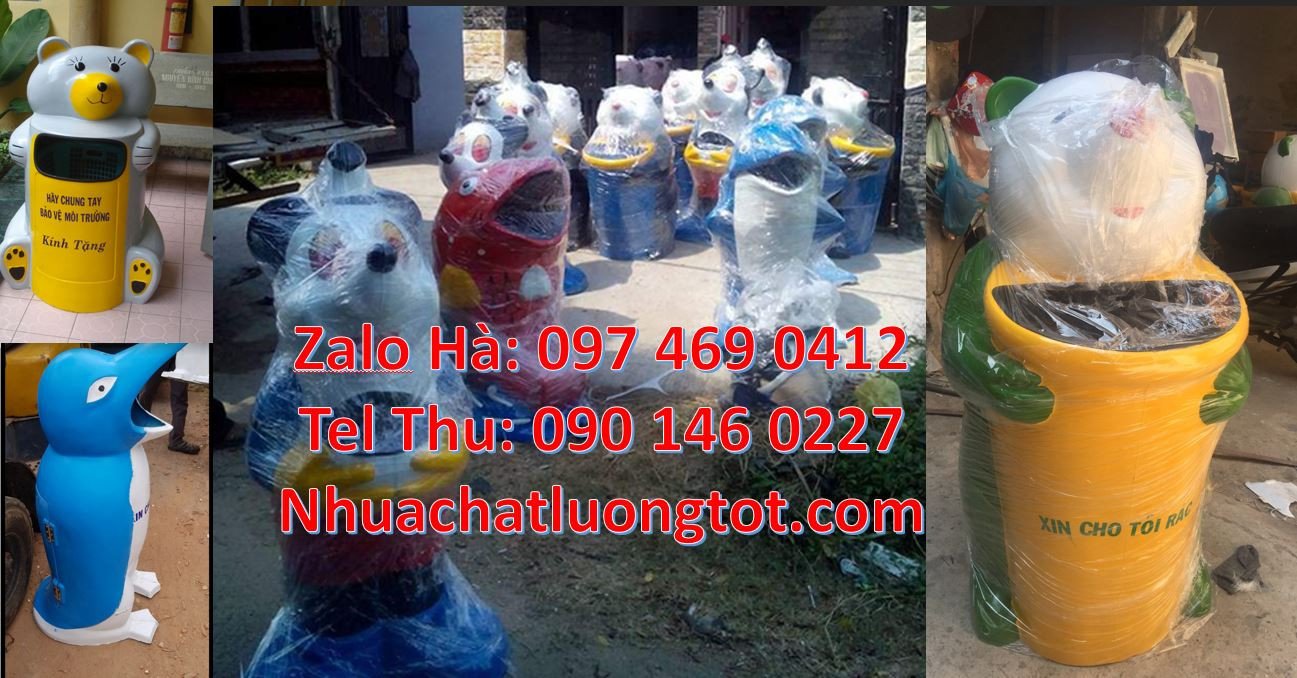 thùng rác hình con cá heo,thùng rác hình con gấu,thùng rác con thú giá