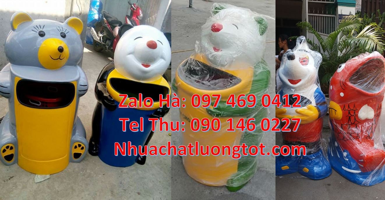 thùng rác hình con cá heo,thùng rác hình con gấu,thùng rác con thú giá