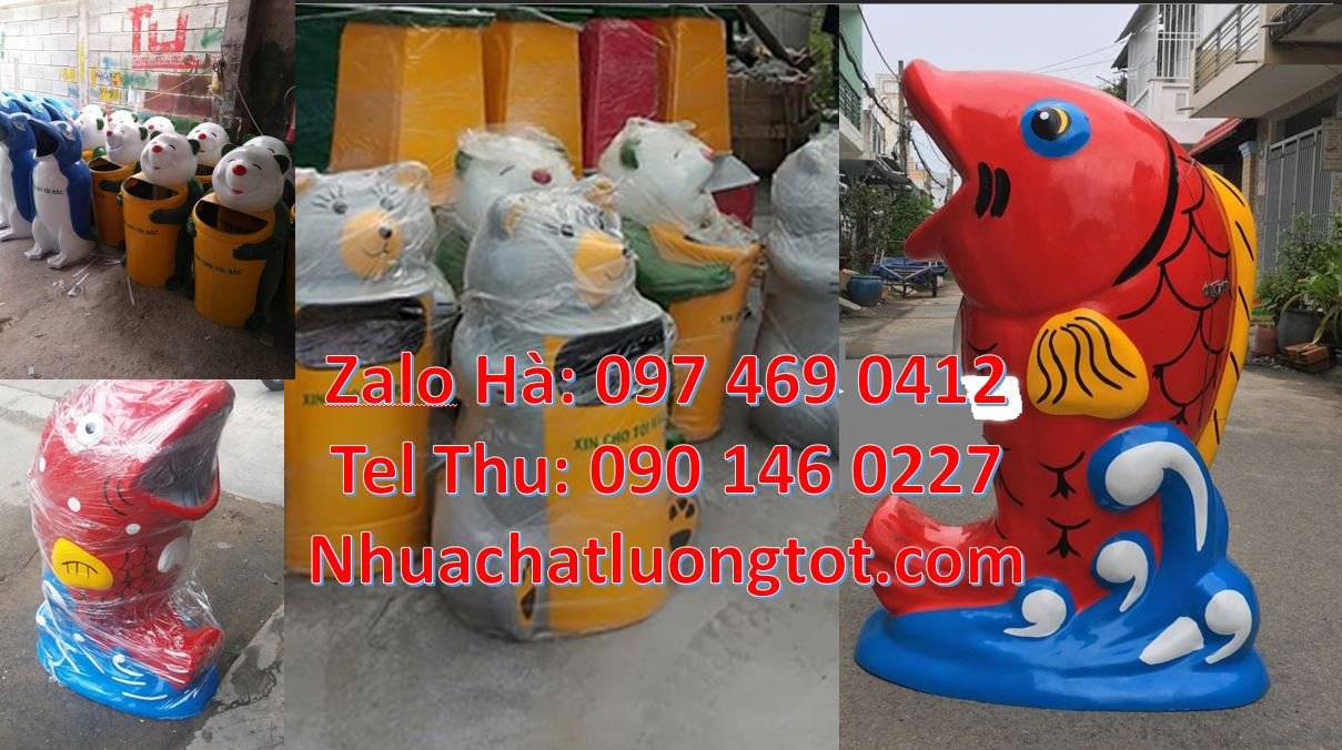 thùng rác hình con cá heo,thùng rác hình con gấu,thùng rác con thú giá