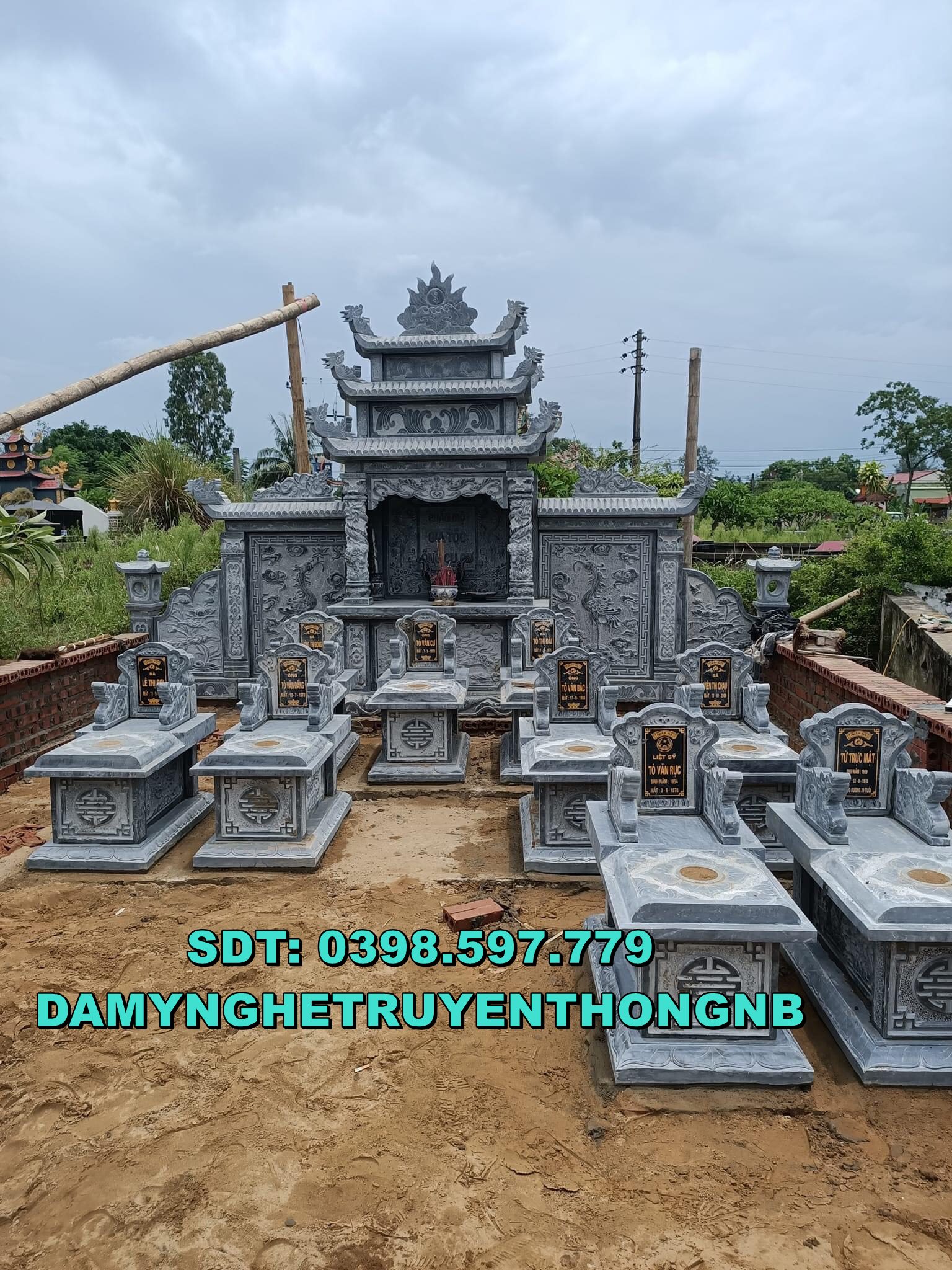 khuôn viên lăng mộ đá cao cấp tại vĩnh long 2023