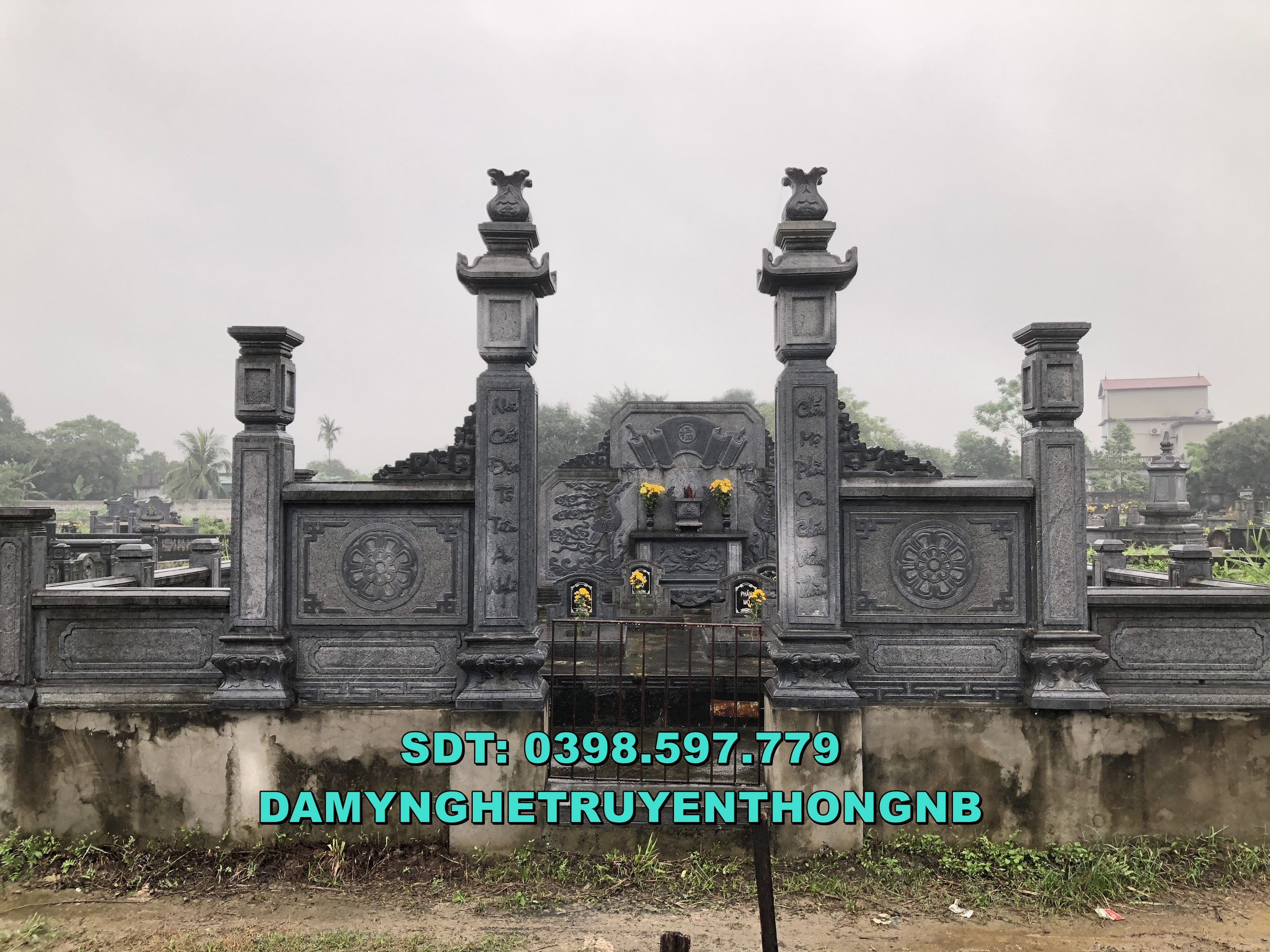 khuôn viên lăng mộ đá cao cấp tại vĩnh long 2023
