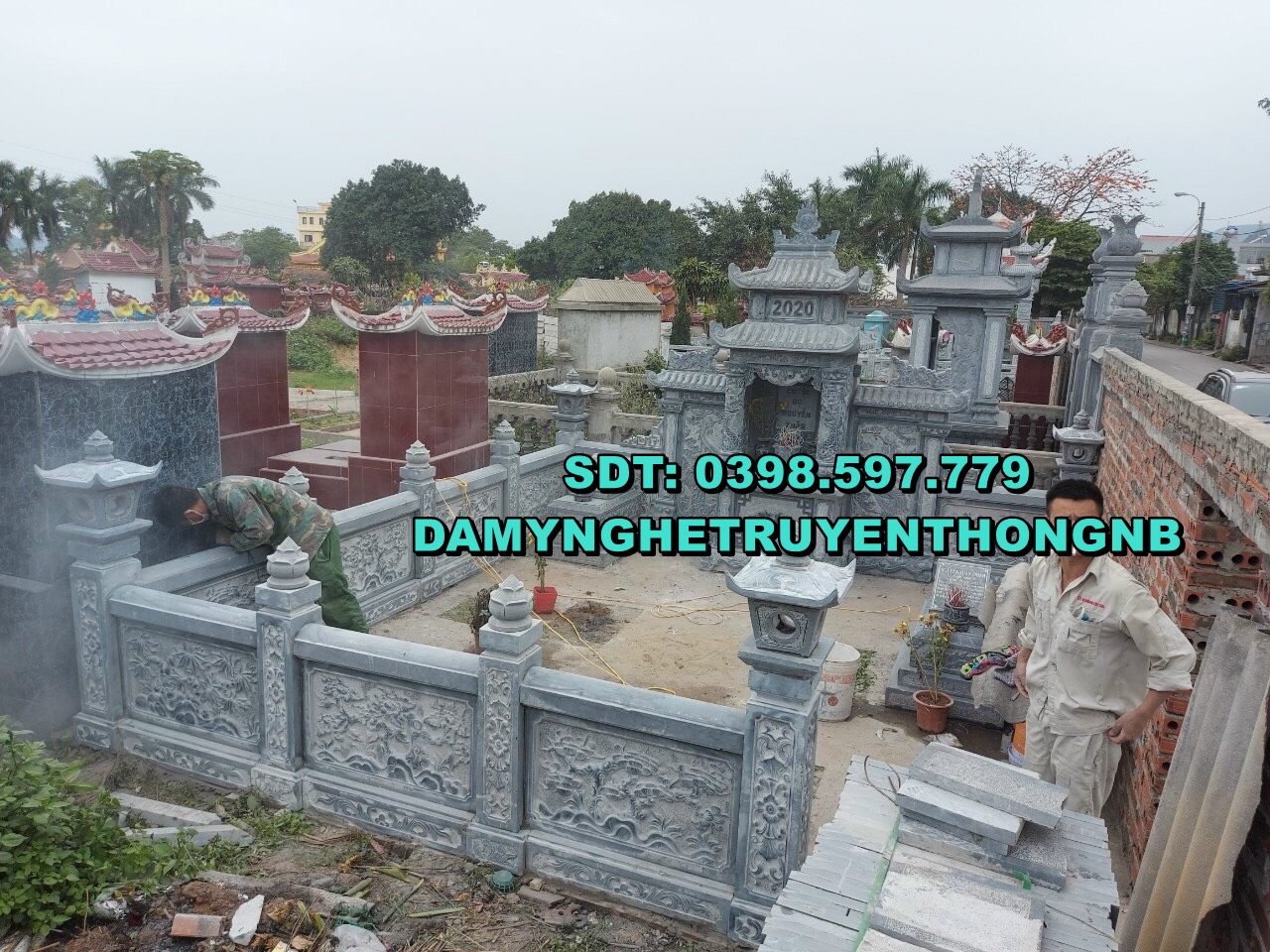 khuôn viên lăng mộ đá đẹp tại cần thơ 2023
