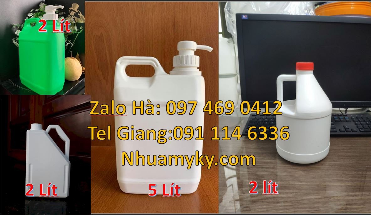 can nhựa 5l đựng hóa chất,can nhựa 2l đựng mật mía,can nhựa 1l đựng ru
