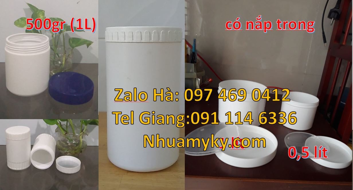 hũ nhựa 0.5l đựng vừng lạc,hũ nhựa 1.5l đựng hạt điều,hũ nhựa trắng rẻ